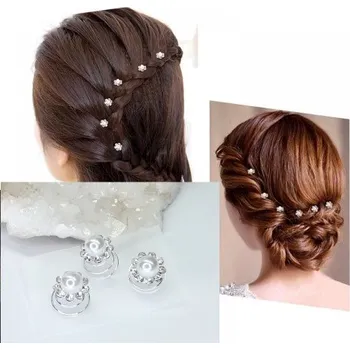 Ozdoba do vlasů Aplikace do vlasů spirála zirkonový květ s větší perličkou (sada 3ks) AP5