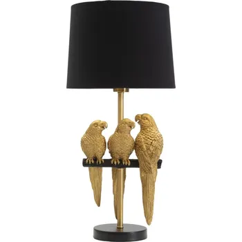 Stojací lampa Stolní lampa Mauro Ferretti Parrots Big, 30x30x62,5 cm, černá/zlatá