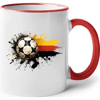 Keramický hrnek Fotbal Německo, Barva Červená, Velikost 330 ml, Canvas Keramický hrnek s barevným uchem Bezvatriko.cz 2689