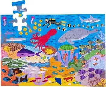 puzzle pro nejmenší Bigjigs Toys Dřevěné puzzle lesní svět 48 dílků