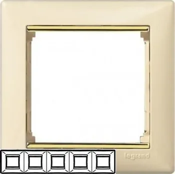 vypínač Legrand 774155 VALENA rám. 5p hor. béžová-zlato