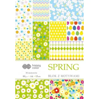 Blok se vzorovanými papíry A4 - Sprin g 80 g