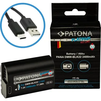 PATONA baterie pro digitální kameru Panasonic DMW-BLK22 2400mAh Li-Ion Platinum USB-C nabíjení
