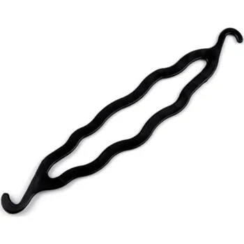 Vlasová spona na drdol 3,6 x 20,5 cm - černá