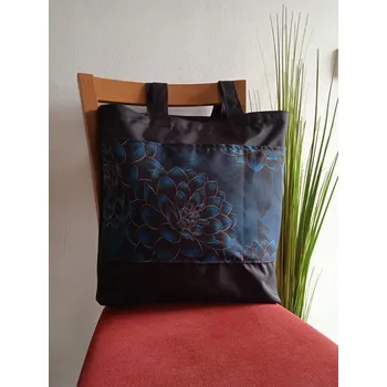 Nepromokavá nákupní taška "pivoňky petrolejové"