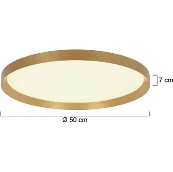 Steinhauer Stropní svítidlo Flady LED, zlatá barva, Ø 50 cm, přímé/nepřímé osvětlení zlato LED 40 W celkem (dolů) + LED 8 W celkem (nahoru) - Doprava zdarma