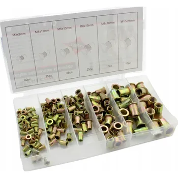 Matice Nýtovací ocelové matice M3 - M10, sada 150 ks