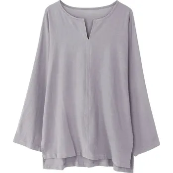 Dámská halenka Dámská volná tunika s malým výstřihem Barva: Šedá, Velikost: 3XL