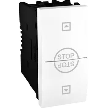 vypínač Schneider Electric MGU3.109T.18 Unica - Spínač pro ovládání žaluzií, 2 pólový, šroubové svorky, 1 modul, Polar - SKLADEM 1 ks