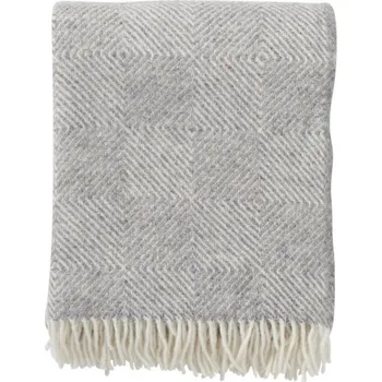 deka Vlněný pléd Gooseye grey green 130x200, Klippan Švédsko Šedá