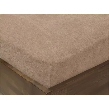 Prostěradlo Froté prostěradlo s napínací gumou - hnědošedé 200x200