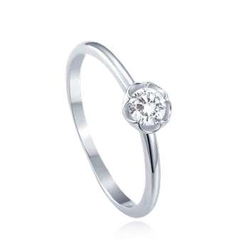 Souprava šperků MINET Stříbrný prsten kytička s bilým zirkonem vel. 50 JMAD0051SR50