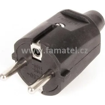 Elektrická zásuvka Vidlice 1105-N IP20/230V/16A - domovní, PVC, černá