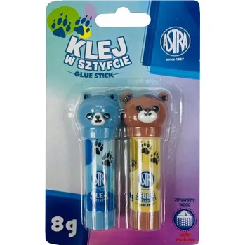 Kancelářské lepidlo ASTRA, 2ks Lepicí tyčinka ZVÍŘÁTKA 8g, blistr, 401220003
