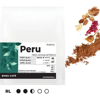 Káva BUNA CAFÉ Peru, Tres Mosqueteros, RL60, 6x500g