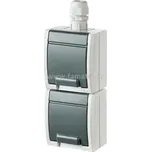 Famatel 19187 ATLAS IP65 Zásuvka 2-násobná svislá s vývodkou M20, na povrch, šedá