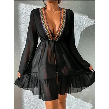 29457 Dewberry Ethnic Women Pareo-BLACK dewberry černá 2871816