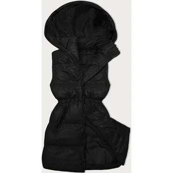 Dámská vesta Černá jednoduchá dámská péřová vesta (5M3186-392) odstíny černé XL (42)