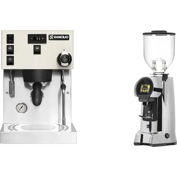 Kávovar Rancilio Silvia PRO X, white + Eureka Helios 75, chrome