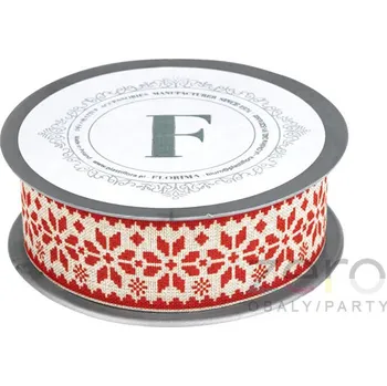 Stuha Stuha tkaná 3,5 cm x 10 m - přírodní s vločkami