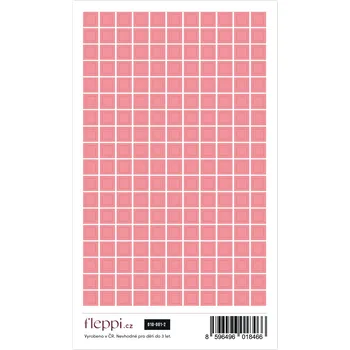 samolepka Fleppi Color coding kolekce | pastelově červená – čtverečky