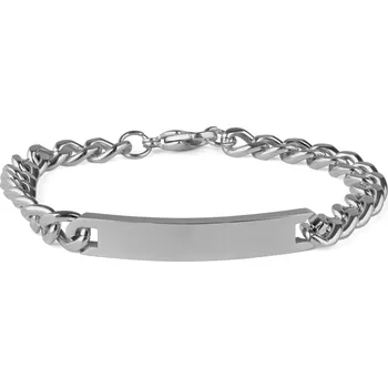 Náramek 7mm ID náramek z nerezové oceli stříbrné barvy - Fort Tempus
