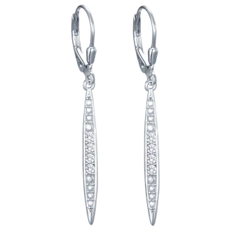 Náušnice MINET Stříbrné visací náušnice s bílými zirkony JMAS0252SE00