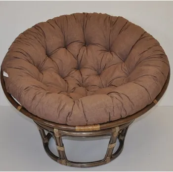 Nábytek Axin Trading s.r.o. Ratanový papasan 110 cm hnědý polstr hnědý melír