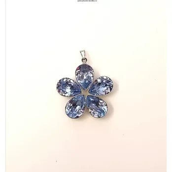 Přívěsek Přívěsek modrý květ se SW kamínky (Přívěsek Swarovski květ)