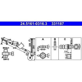 Auto-moto Brzdová hadice ATE 24.5161-0316.3