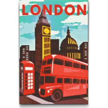 Diamantové malování Diamantové malování - Londýn, Velká Británie 2 Velikost: 40x60cm, Rámování: Pouze srolované plátno, Diamanty: Čtvercové