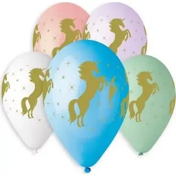 Balónek Latexový balonek Jednorožec - zlatý potisk 30 cm (Latexový balonek Jednorožec - zlatý potisk 30 cm)