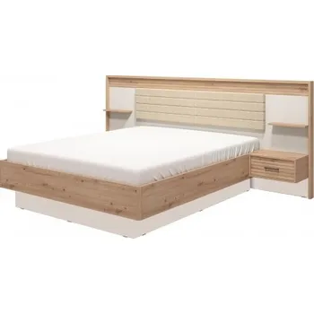 Postel Manželská postel 160x200cm DELUXE Vanya - dub artisan/béžová