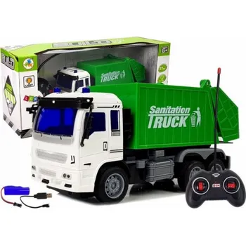 RC model auta Popelářské auto LEANToys na dálkové ovládání 1:30 27MHz světla