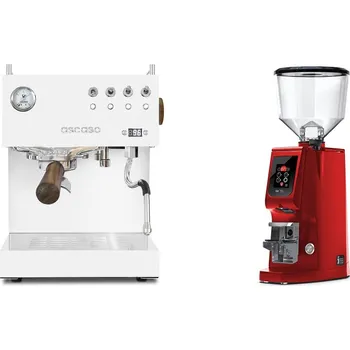 Kávovar Ascaso Steel DUO PID, White&Wood + Eureka Atom W 75, ferrari red