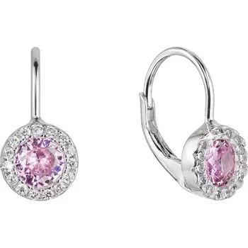 Náušnice Stříbrné náušnice dětské kulaté se zirkony 11475.3 rose
