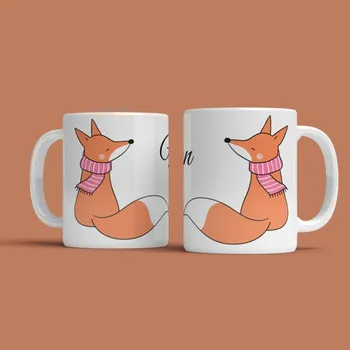 Hrnek Lišky (se jménem) - Červená