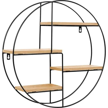 police Stilista Nástěnná kulatá police 48 x 48 x 12 cm světlé dřevo