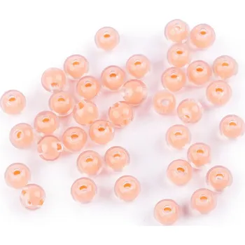 Korálek Plastové korálky Ø8 mm s efektem barev uvnitř Varianta: 3 meruňková, Balení: 10 g