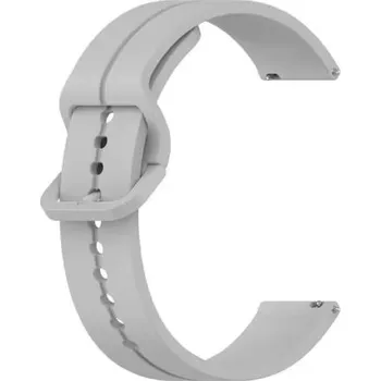 Příslušenství k chytrým hodinkám eses Silikonový řemínek s provlékáním a barevnou sponou - Světle šedý, 22 mm