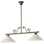 Redo LEA 02-905 + CT31 - Stropní dvouramenné retro svítidlo Ø skla 29cm (Retro výškově nastavitelný lustr s keramickými stínidly)