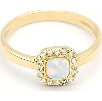 Prsten B&B Goldinvestic Zlatý prsten opál se zirkony 1,70g Žlutá