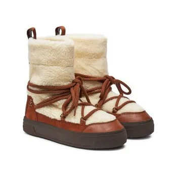 Dámská zimní obuv Sněhule Tommy Hilfiger Lace-Up Faux Shearling Snowboot FW0FW08252 Béžová 39