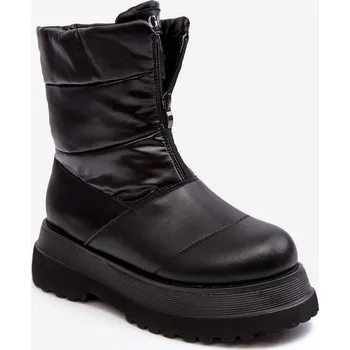 Dámská zimní obuv Dámské zimní boty s tlustou podrážkou a zipem GOE MM2N4078 Barva: Černá, Velikost: 36