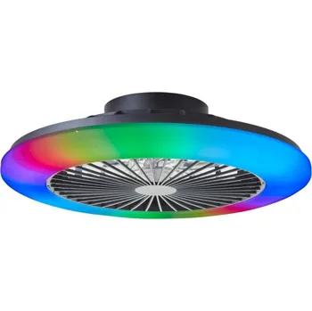 Brilliant G60020/06 Stmívatelné LED svítidlo SALERNO ČERNÉ s reverzním VENTILÁTOREM + funkce LED