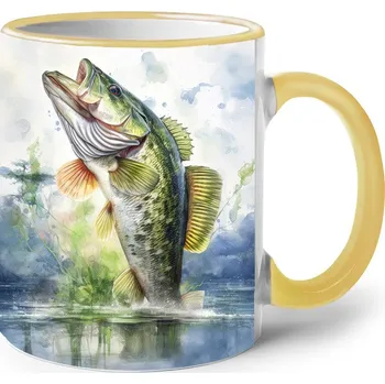 Keramický hrnek s rybou 5, Barva Žlutá, Velikost 330 ml, Canvas Keramický hrnek s barevným uchem Bezvatriko.cz 2727