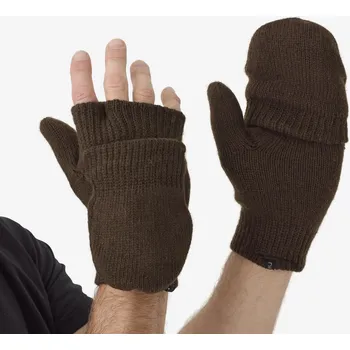 Rukavice SOLOGNAC Palčáky pletené 500 Unique size KAŠTANOVÁ