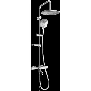 Vodovodní baterie Mexen KX17 sprchový set s horní hlavicí 24 cm, s termostatickou vanovou baterií Kai, chromová, 779001791-00