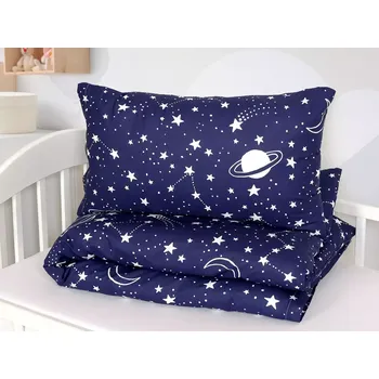 Povlečení Škodák Dětské bavlněné povlečení - noční obloha - do postýlky 90x120+40x60