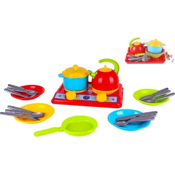 nádobí do dětské kuchyňky Teddies Sada nádobí s vařičem 22 ks
